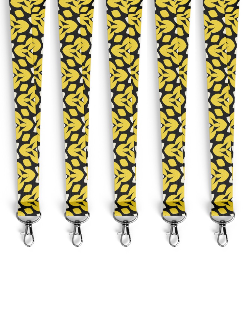 Black and yellow patterned lanyards