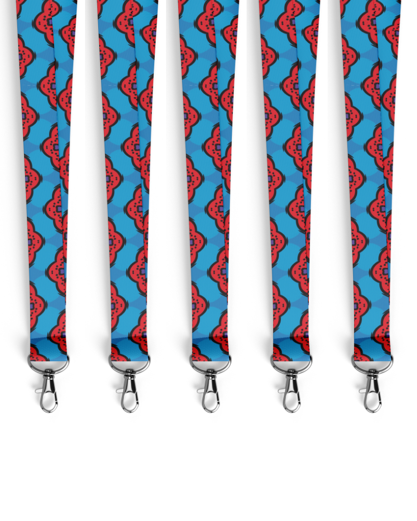 Blue Patterned Lanyards