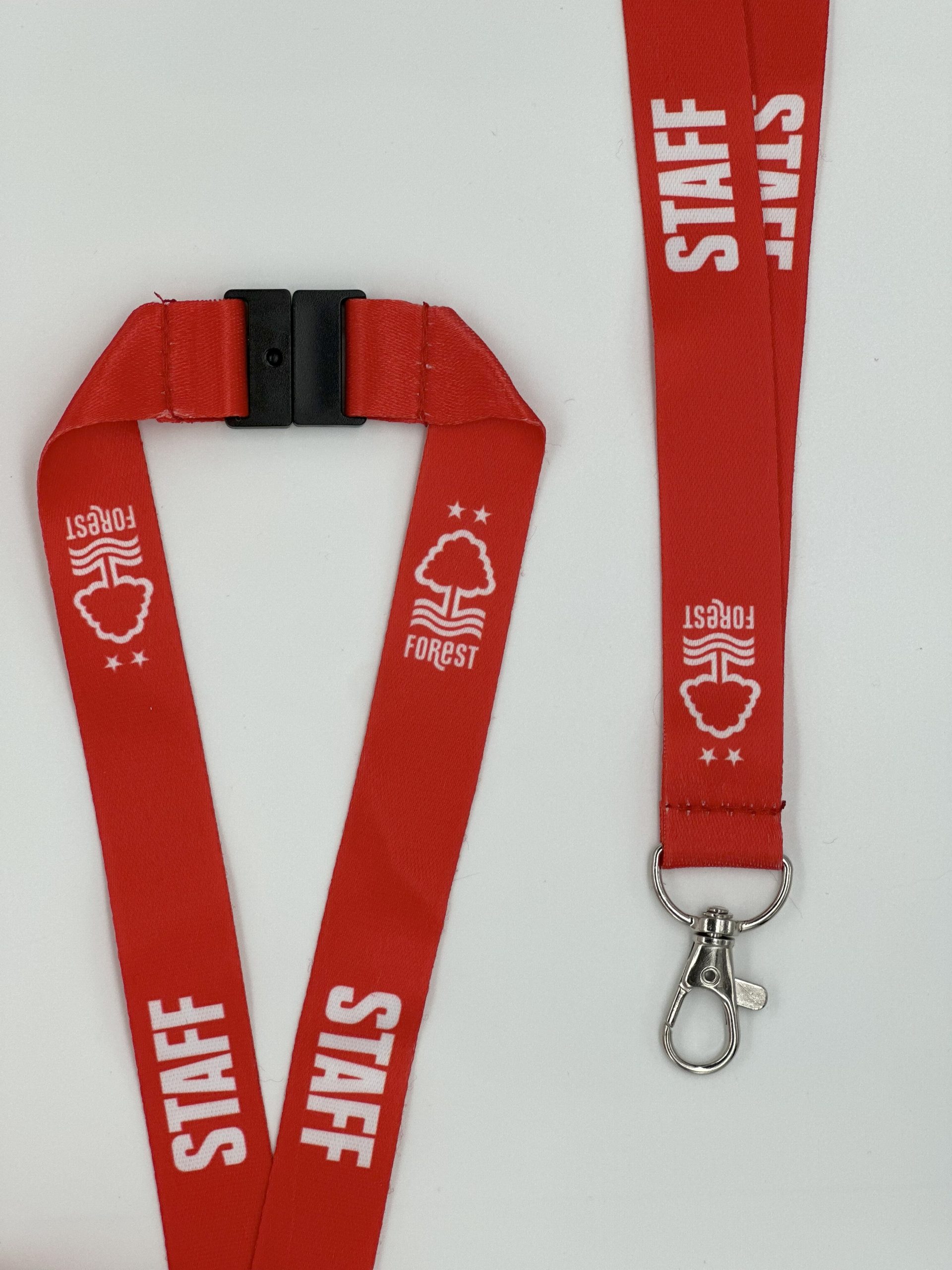 Printed red staff lanyard