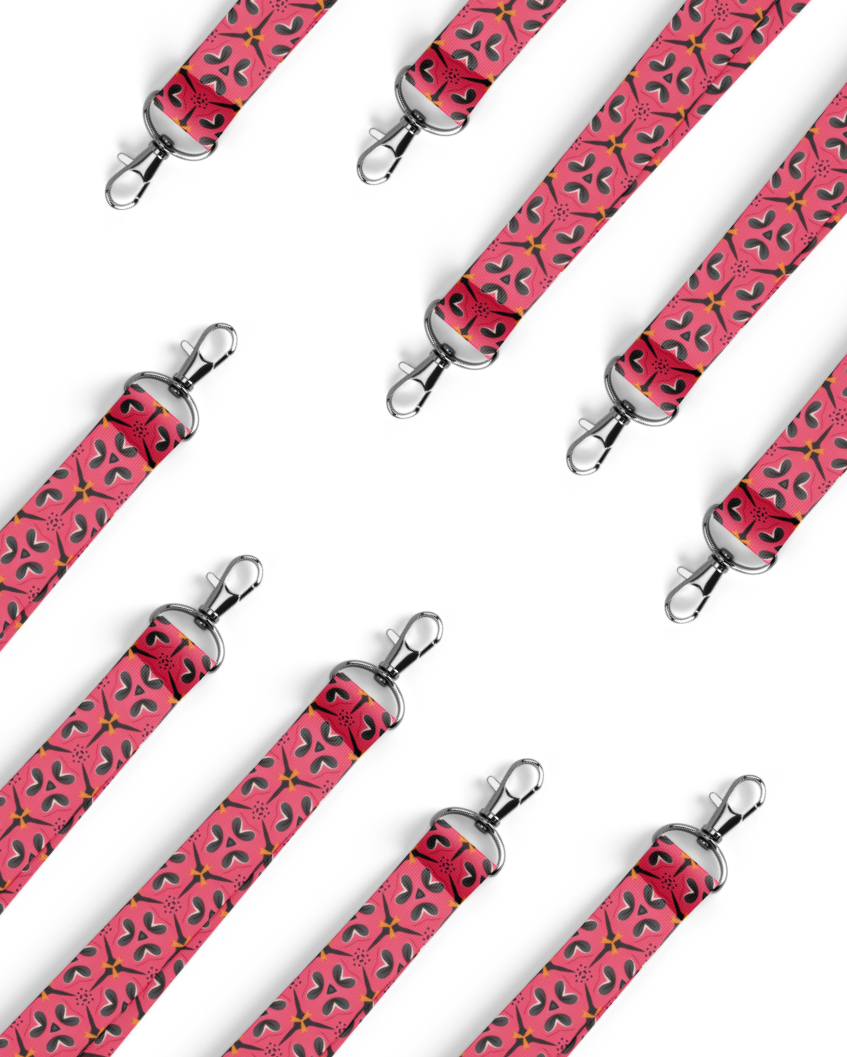 Red Patterned Lanyards