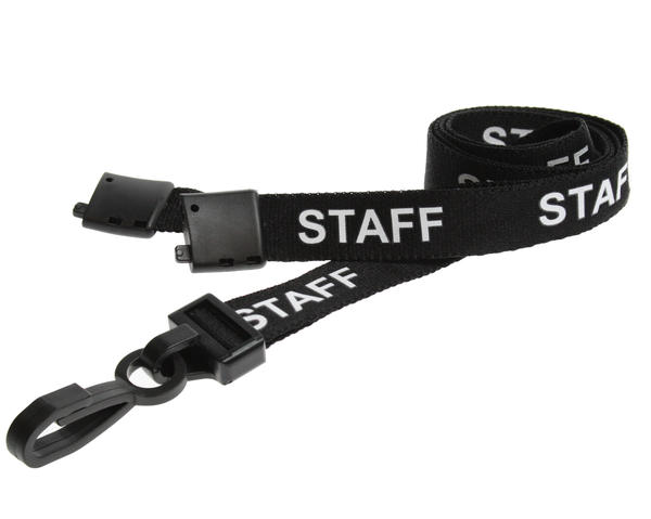 Black staff lanyard black clip