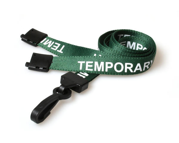 Green temp staff lanyard