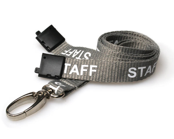 Grey staff lanyard silver clip