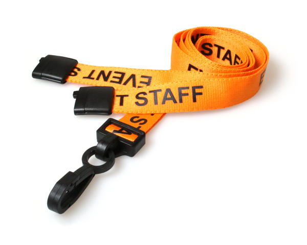 Orange event staff lanyard