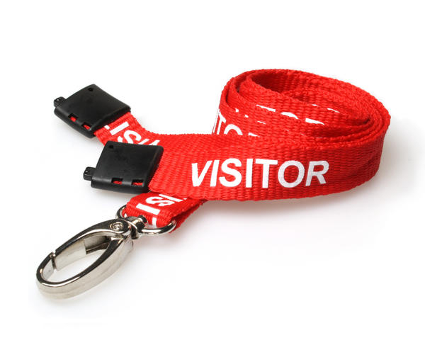 Red visitor lanyard